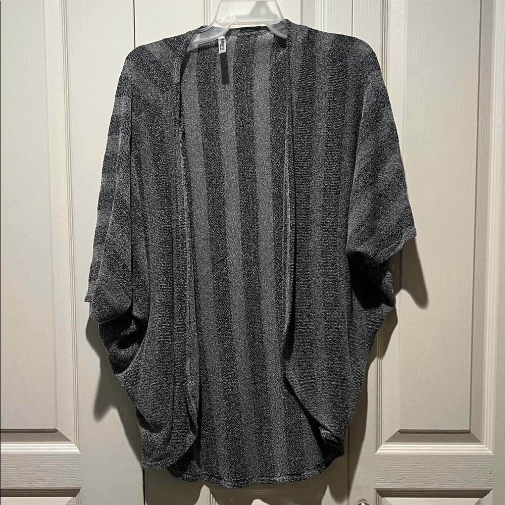 Gray Striped Women cardigan